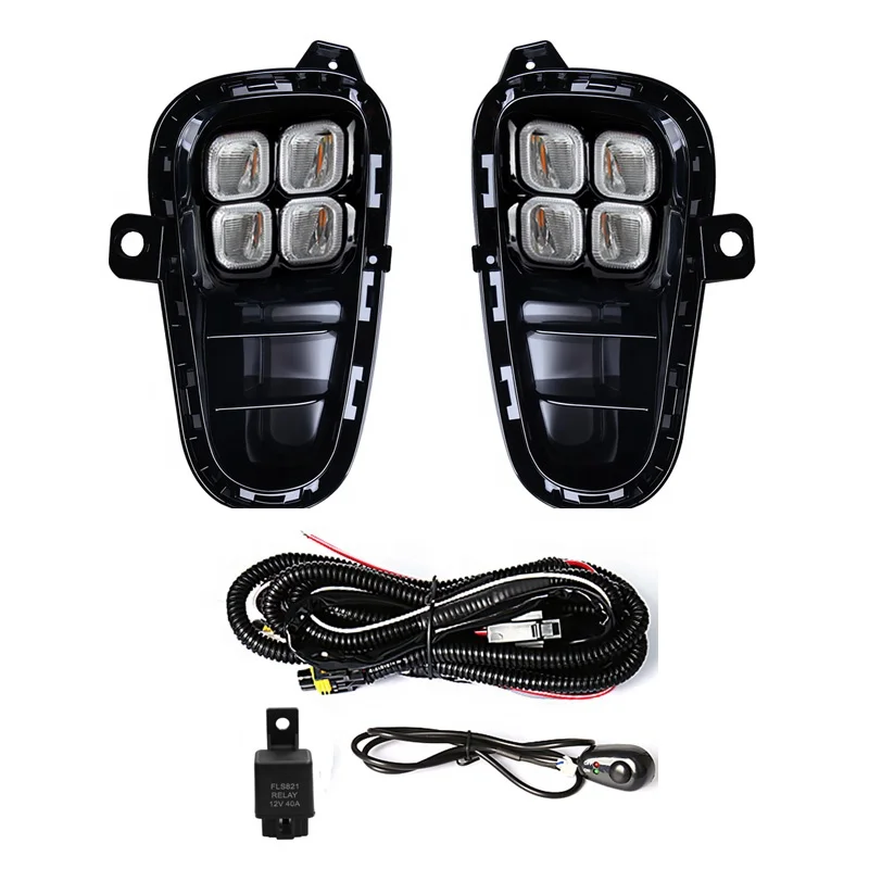 Auto Light Systems Waterproof LED 12V Lamp Fog Lamp With Wire Daytime Running Lights DRL For Kia Rio 2018 2019 2020 Driving Lamp