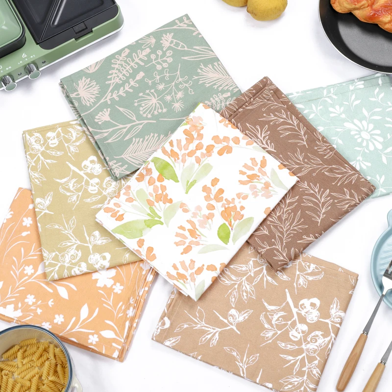 Wholesale Heat-Resistant Cotton Custom Luncheon Tea Dish Towels for Kitchen Dinning Decor