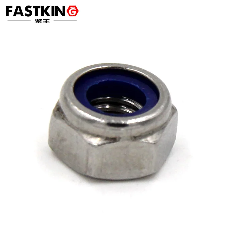 DIN985 ss 304 nylon lock nut M3-M27 nylon self lock nut half thread hex bolt and nut