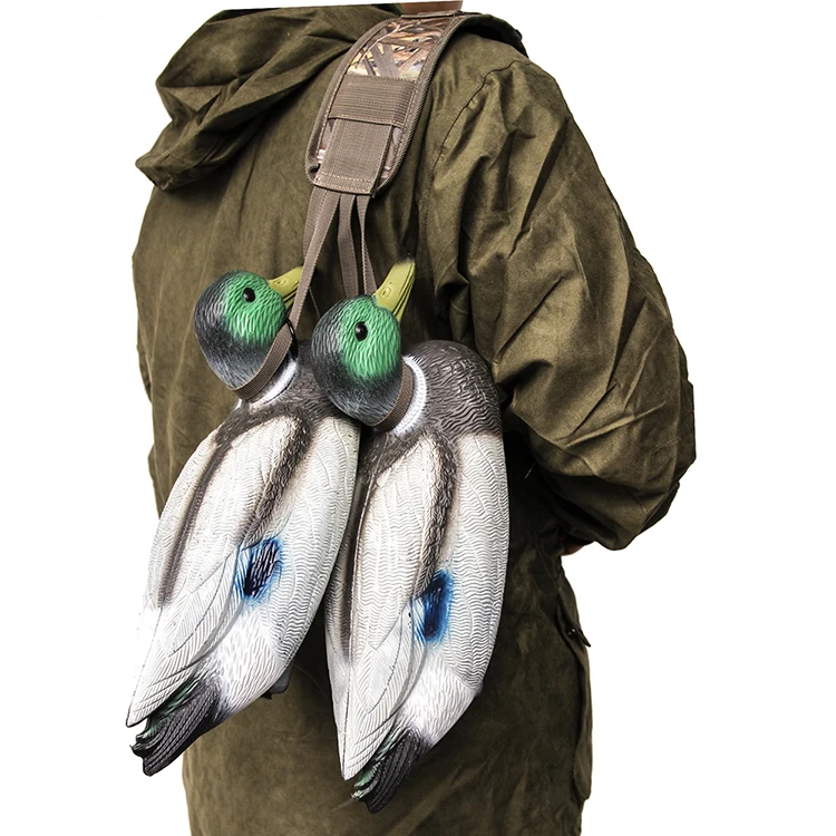 Outdoor Durable Camo Hunting Duck Decoy Waterfowl Goose Hanger Slip Ring Game Carrier Strap Tote