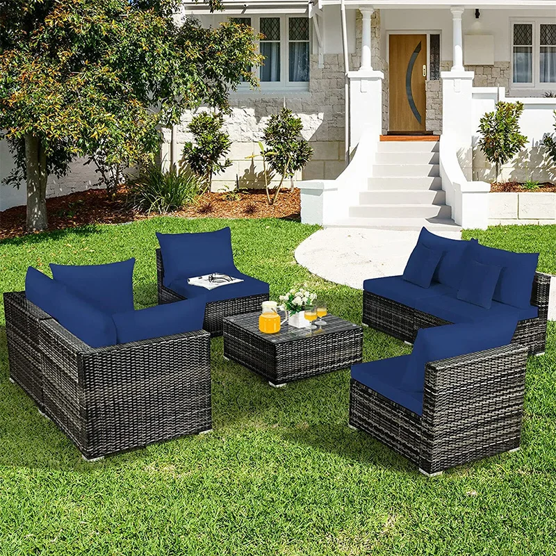 Wholesale Rattan Patio Furniture Garden Sets Sectional Modular Outdoor Wicker Rattan Sofa Set