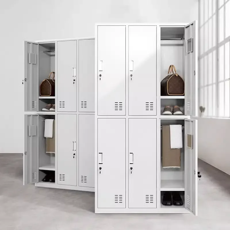 Modern Fashion Home Furniture Wholesale Metal Clothes Cabinet Wardrobe for Bedroom Living Room Hall Hotels Warehouse Application