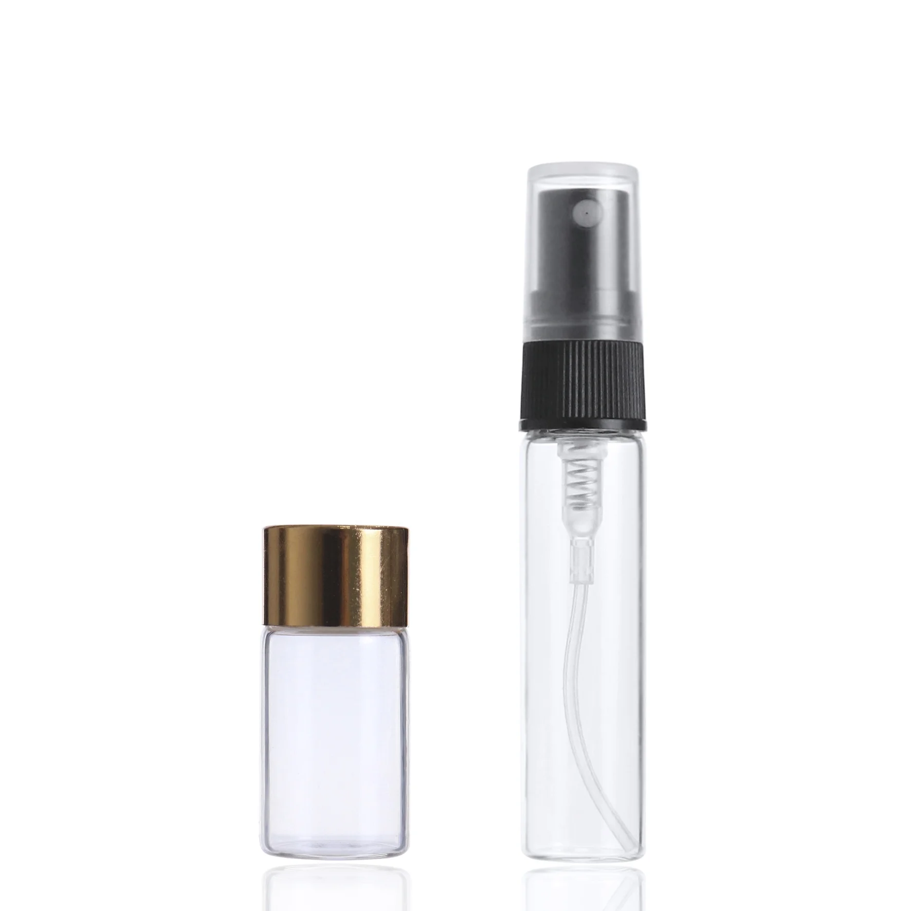 1ml 2ml 3ml 5ml  clear amber small sample glass perfume vial with screw top