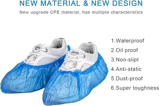 Disposable Shoe Covers In Stock Thickened Dust-Proof Waterproof And Anti Slip Extra Thick Indoor Household Adult Cpe Shoe Covers