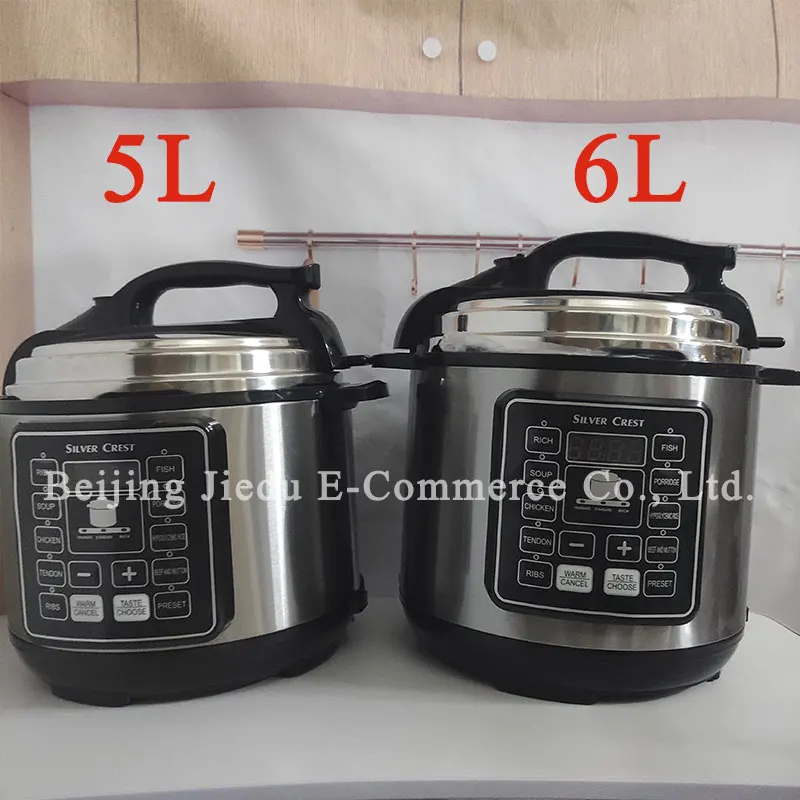5L 6L Stainless Steel 10 In 1 Multifunctional All In 1 Silver Crest Smart LCD Home Digital Pressure Cooker Electric Rice Cooker
