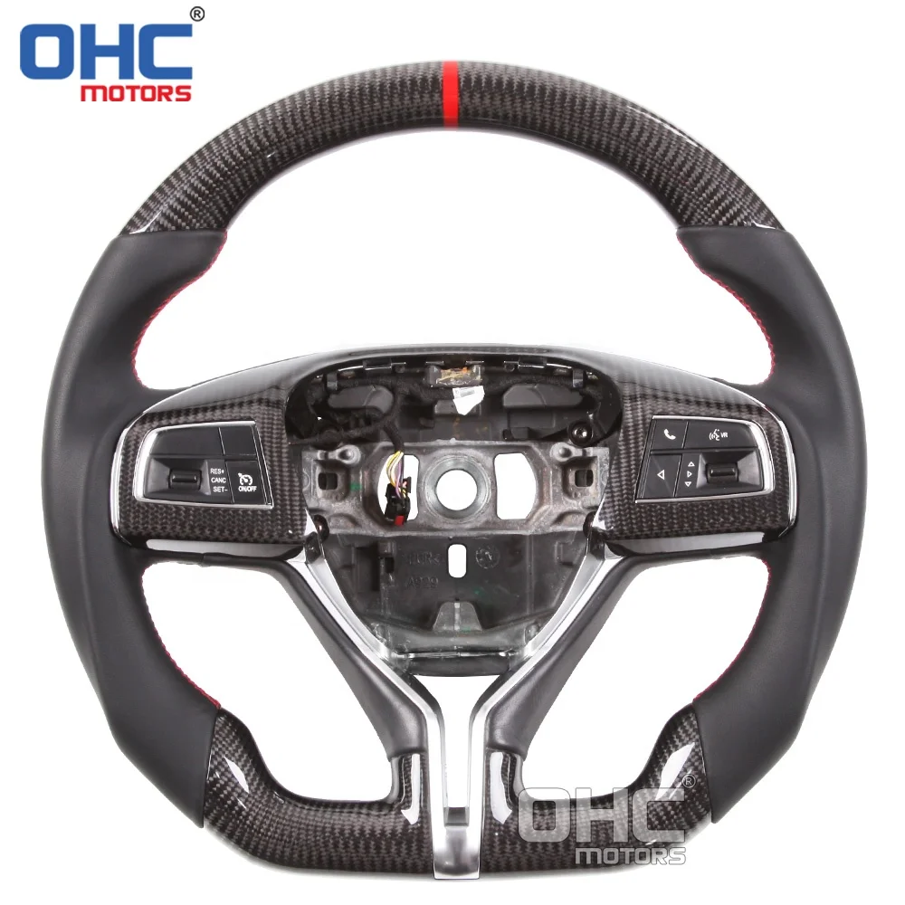 Real Carbon Fiber Steering Wheel for Maserati Ghibli Levante 2014 2015 2016 2017 2018 Sport Steering Wheels OHC MOTORS