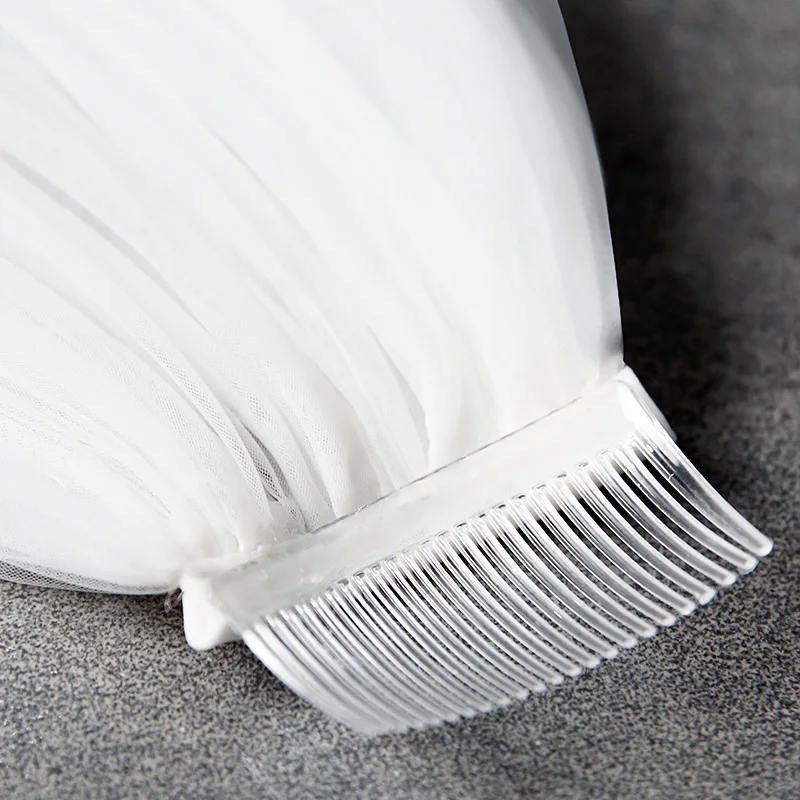 Long Style Big Trailing Lace Trim Wedding Veil Sequined Bridal Veil With Vein DX9028