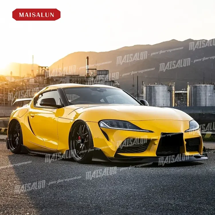 AIM Style Carbon Fiber Body Kit For Toyota Supra A90 Front Lip Diffuser Spoiler Side Skirt 2019-2020