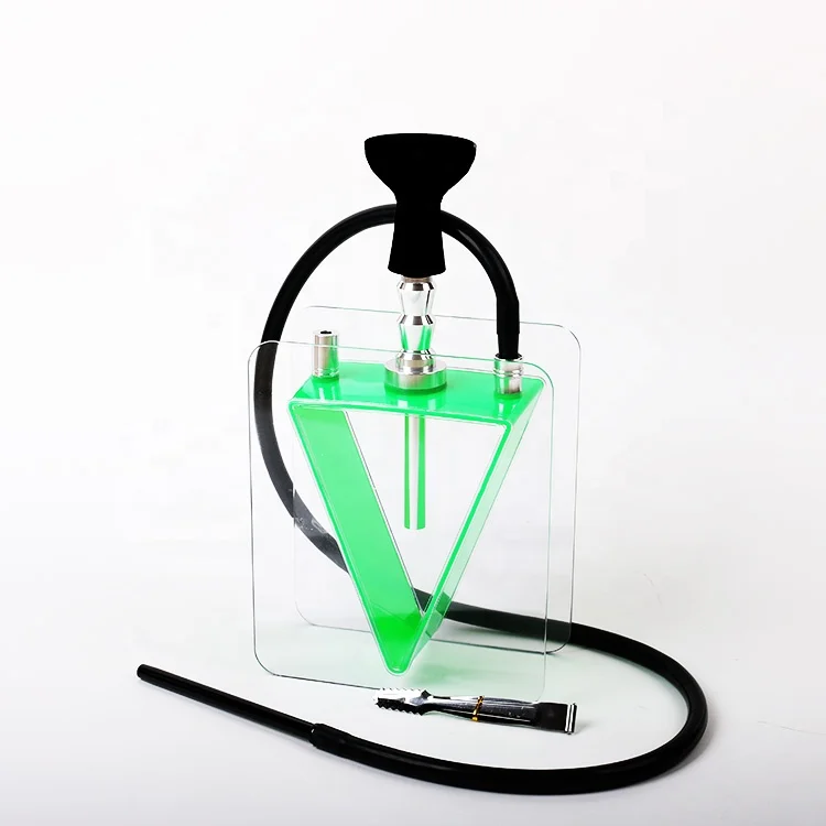 wholesale acrylic triangle shape hookah transparent plastic portable shisha