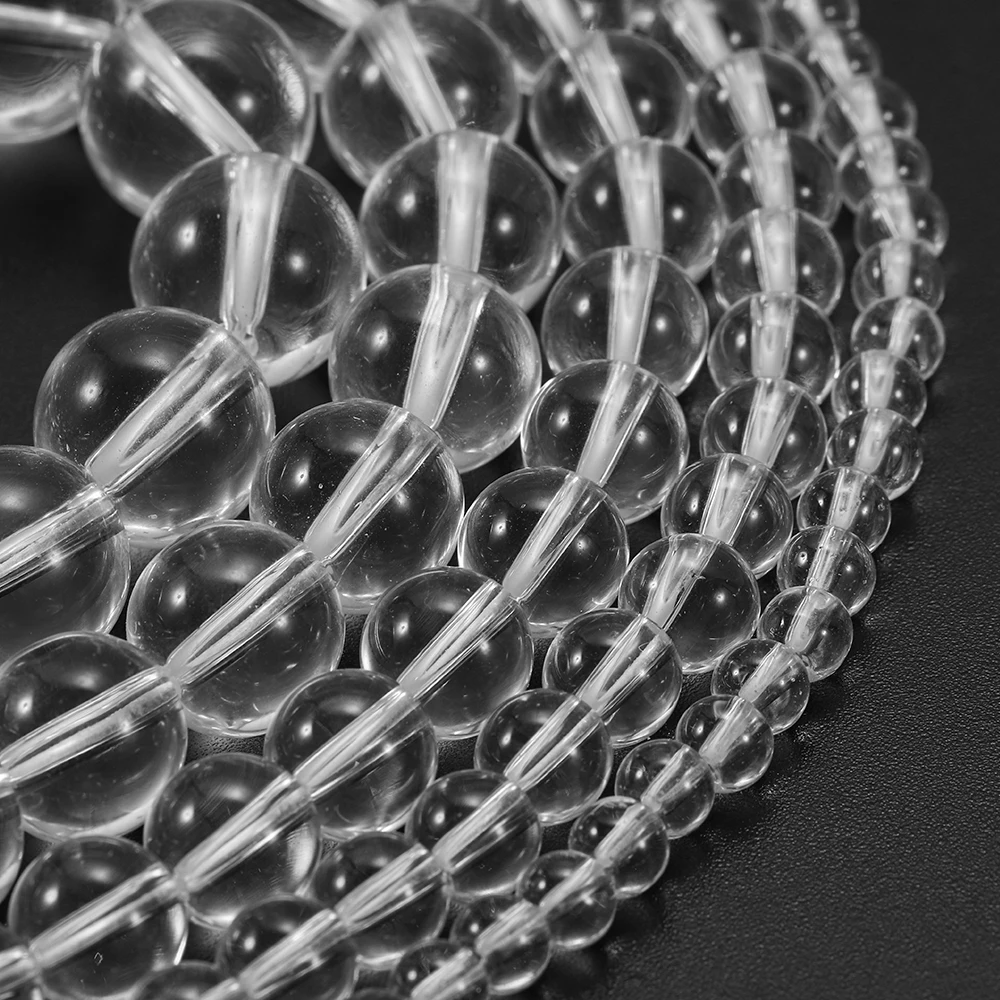 
4 6 8 10 12 mm Limpidity Transparency Glass Bead Round Loose Spacer Beads For Jewelry Making Findings DIY Bracelet Wholesale 