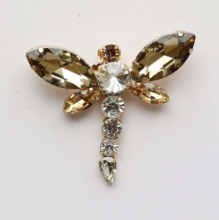 whole sale dragon fly glass rhinestones shoe jewelry decorative accessories charms shoe accessories for wedding
