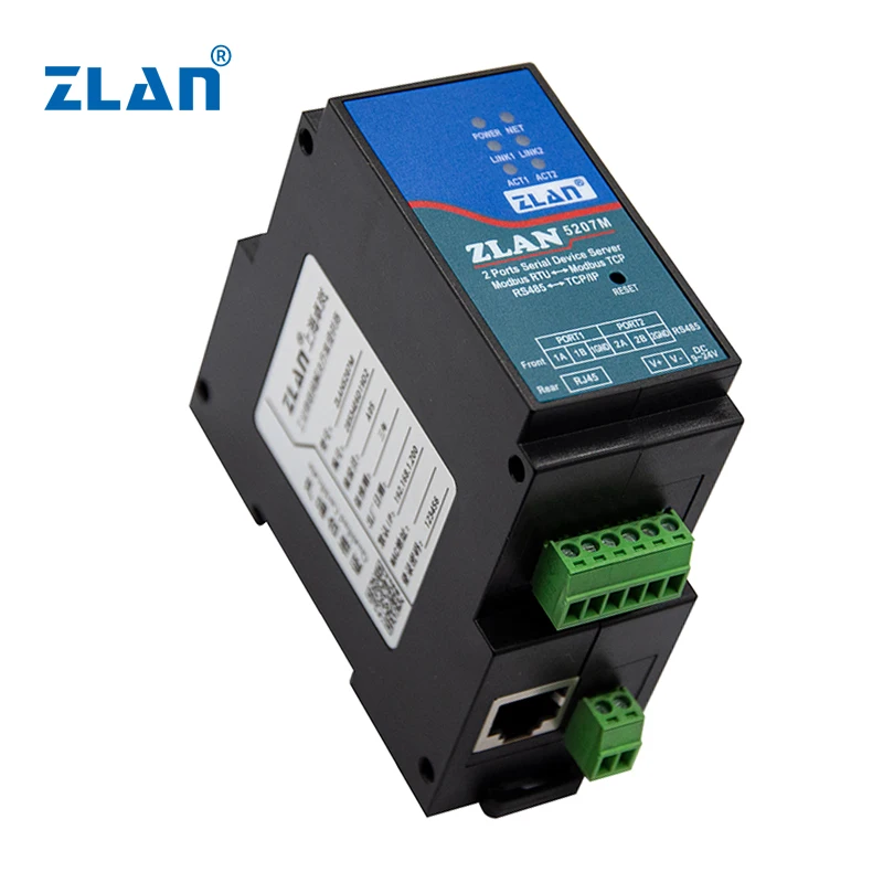 Multi channels ZLAN5207M small size guide rail MQTT serial server