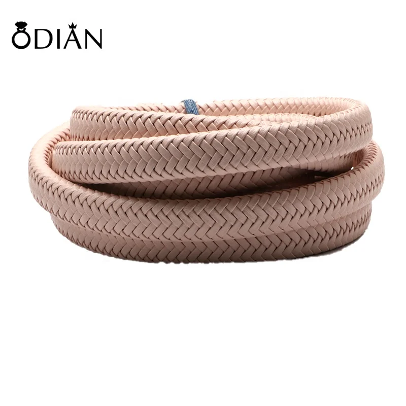 Fashion Jewelry Wide Braid Leather Rope Braid Leather Flat Cord for 12*6mm bracelets Making Rope for DIY