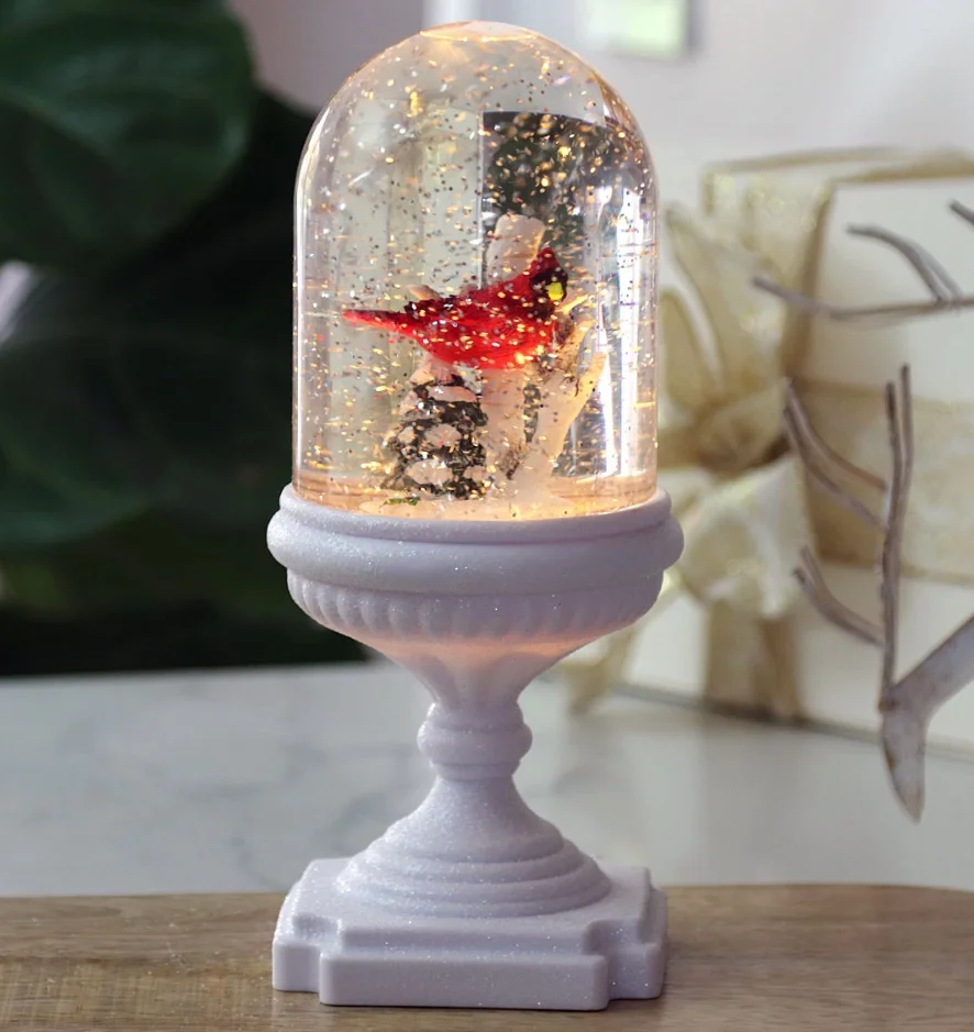 
Lighted Cardinal Musical Snow Globe On Pedestal 