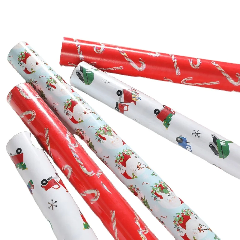 Hot sale high quality CMYK printing LWC paper Christmas gift wrapping paper