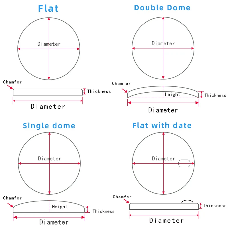 Mineral glass/Sapphire  crystal Flat 32.7*2.7mm with date watch crystal Parts For Casio brand MDV-106  Replacement repair parts