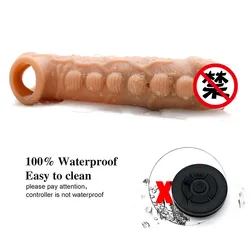 #5 Stud Strong Vibrating Soft Realistic Penis Sleeve Penis Extender Extension Dick Sleeve Lengthen Couple