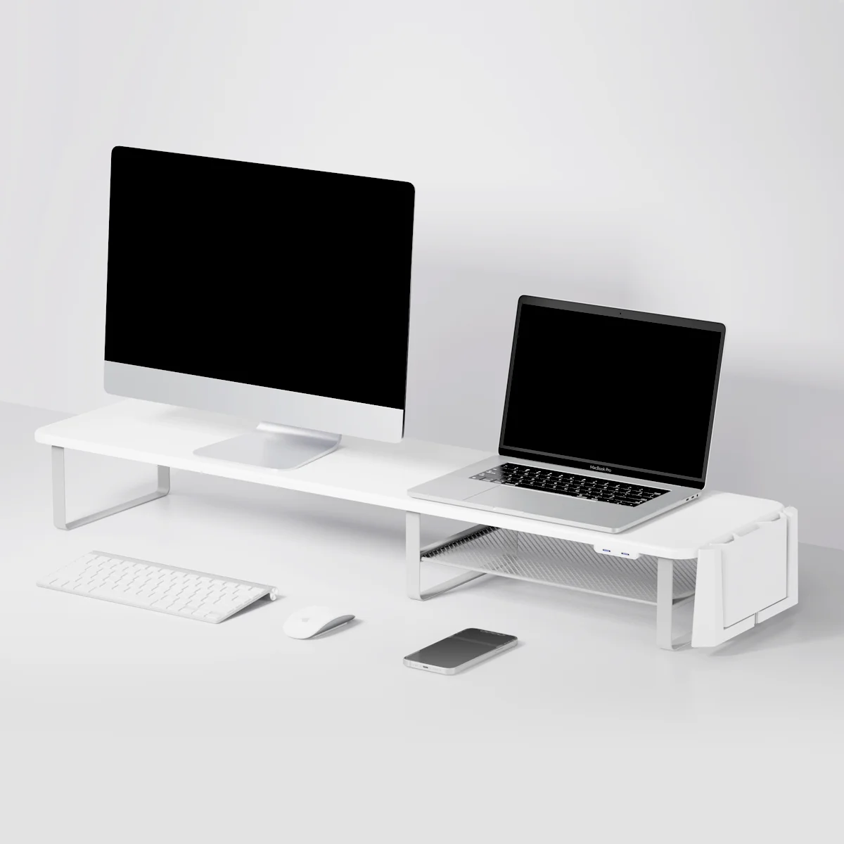 Hot Selling Extra Large Storage PC monitor stand 2 laptop Computer desks Monitor Stand riser with USB-C