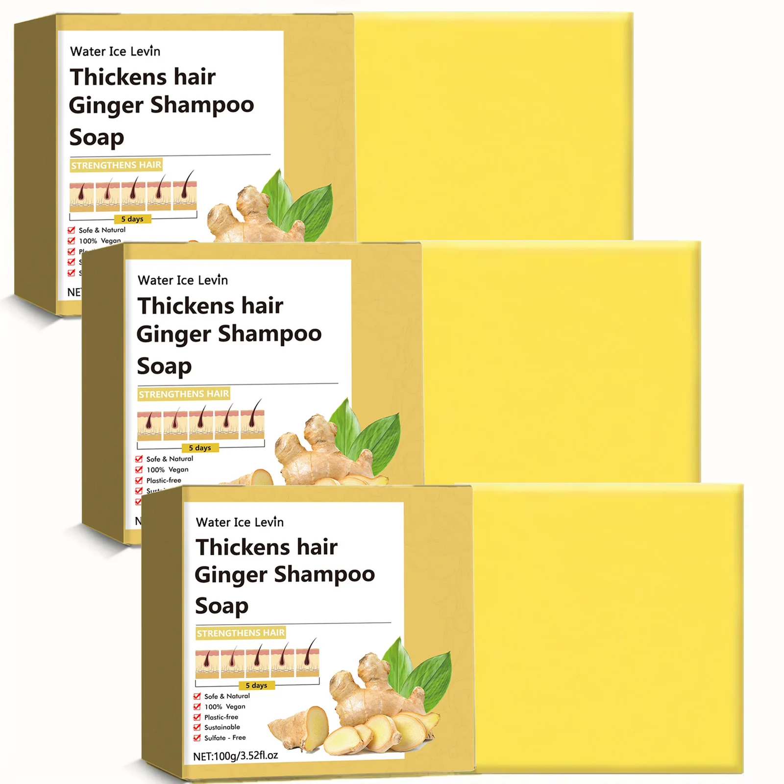 Ginger conditioning shampoo moisturizes split and dry hair making it look thicker (100g)