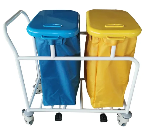 High quality Hospital carts Morning care Trolley are used in clinic two dressing bag laundry Easy clean medicall linen car