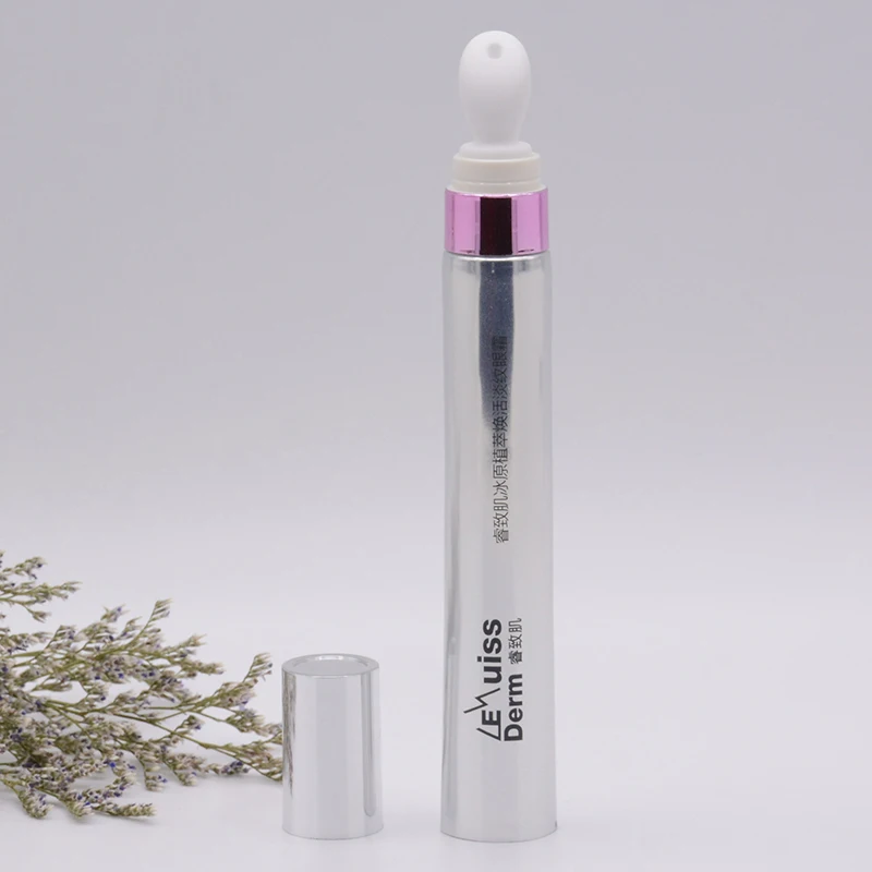 OEM 15 мл укрепляющий крем для глаз Косметическая трубка Барьерная ламинированная трубка массажный аппликатор для головы глянцевый алюминий с керамикой OEM ODM