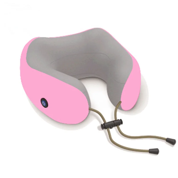 Electric deep tissue wireless rechargeable neck massager U shape travel car vibrating neck relaxation massager pillow