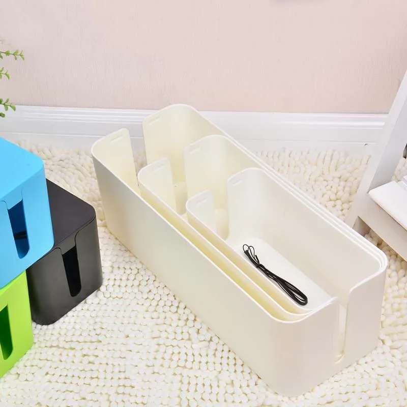 Plastic Cable Management Box Plug Cable Container Organiser Wire Cable Storage Box