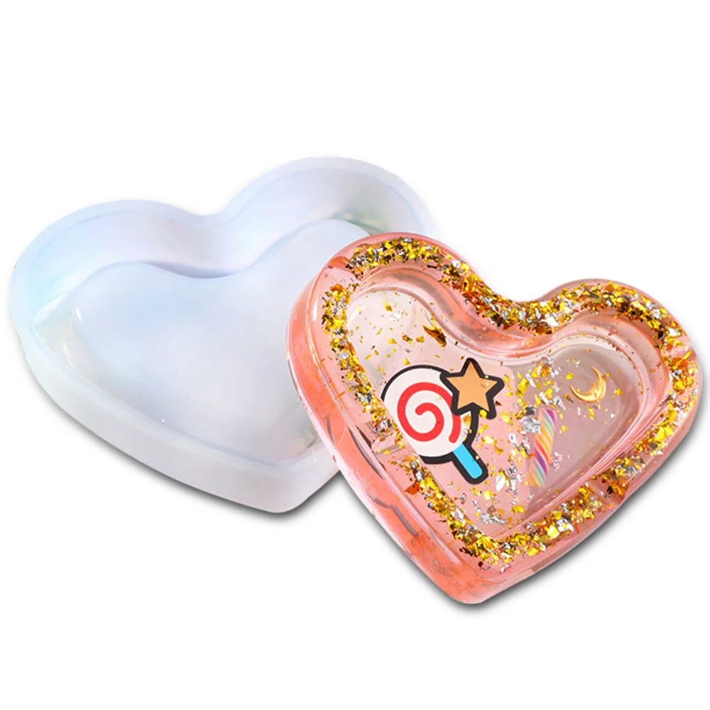 Silicone Mold Ashtray Resin Mold Heart Square Mold For DIY Resin UV Crystal Epoxy Crafts Crystal Ashtray Home Decoration