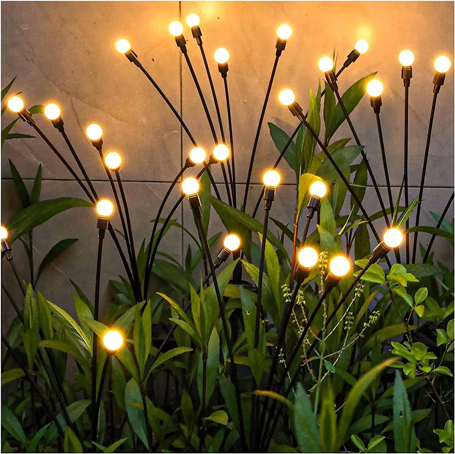 Garden Outdoor 6 8 10 Heads Firefly Lawn Lights Christmas Lights Solar Powered Starburst Swaying Landscape Lights