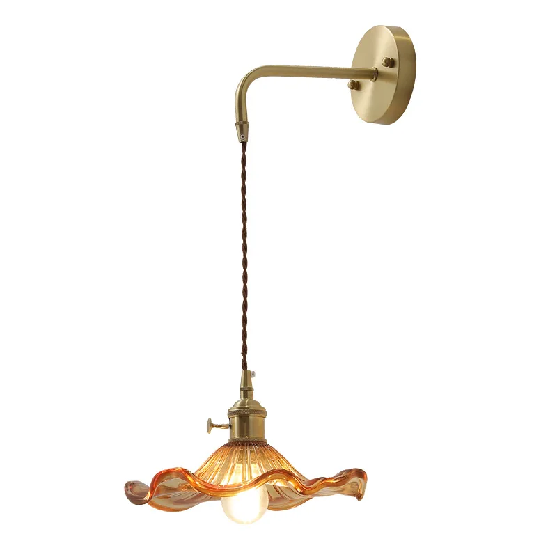 Nordic decoration brass shell led wall sconce interior lamp lighting bedroom