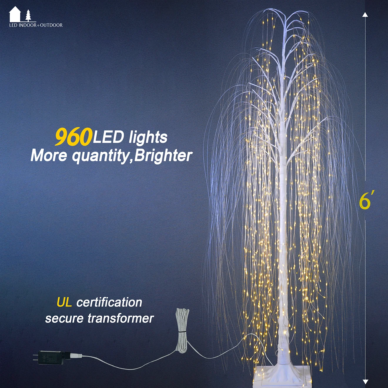 Hot Sale 1.8M 960LED Leather Thread Weeping Willow Fish Silk Tree Lamp Christmas Decoration Light For Party Room
