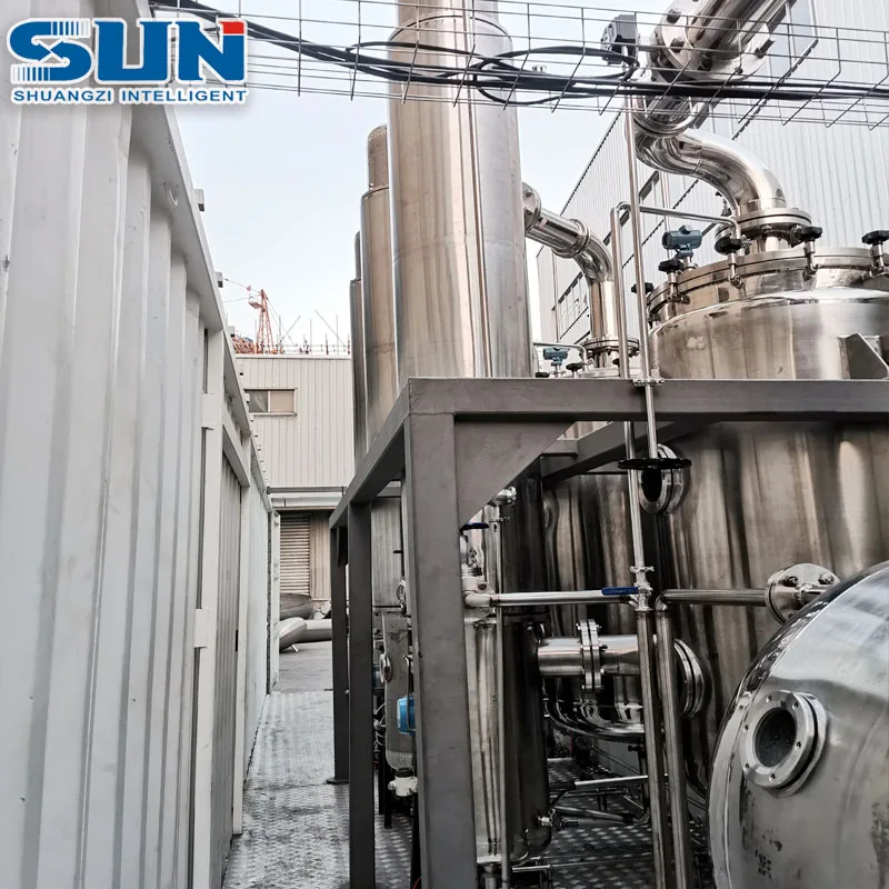 Three Effect Crystallization Evaporator Fungus Falling Film Concentration Equipment