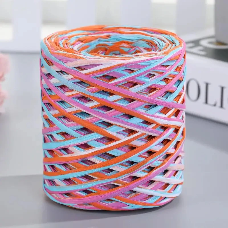 Natural Raffia Straw Yarn For Knitting Crocheting Paper Threads DIY Handmade Summer Sunhat Beach Bag