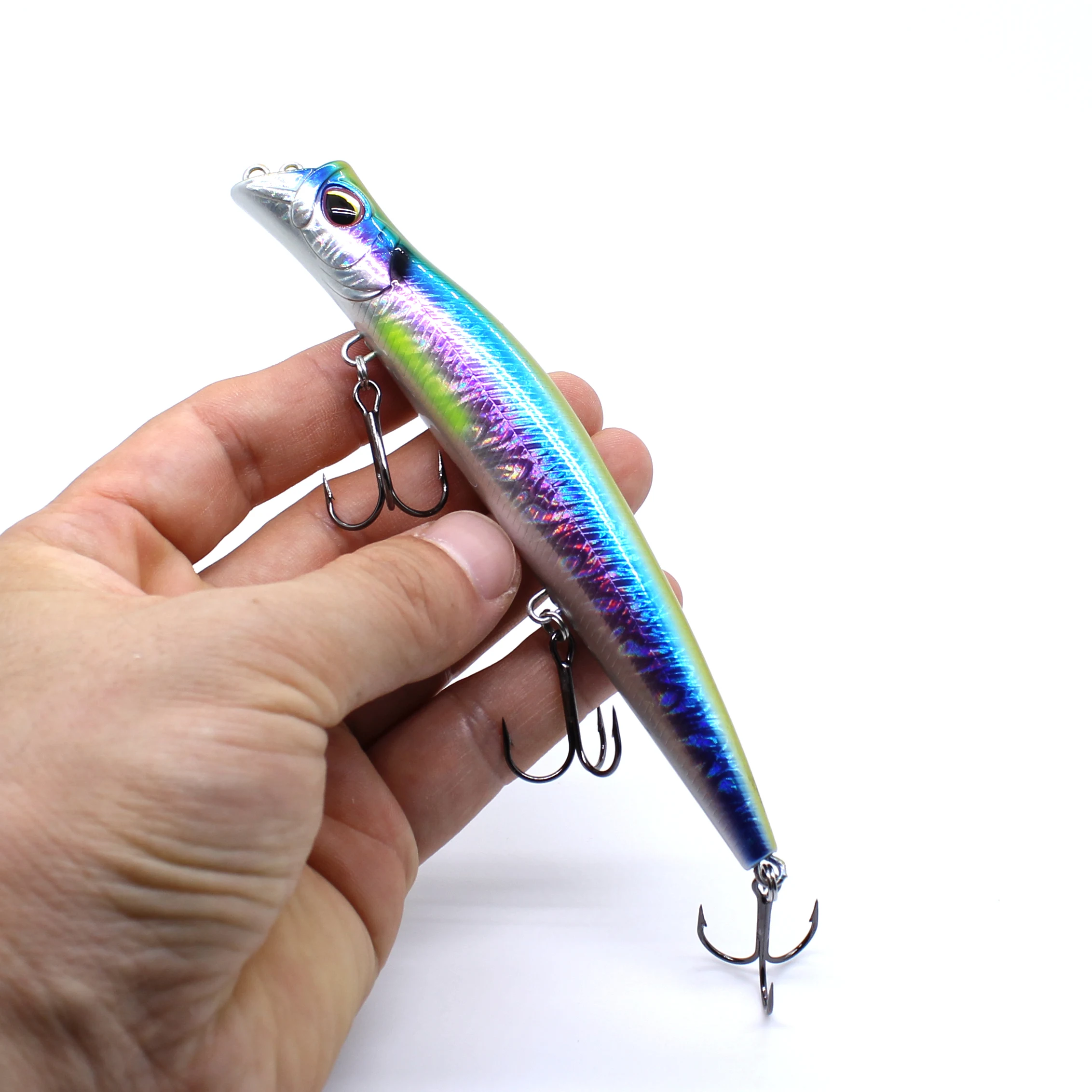 AOCLU Shallow Diver 130mm 17.5g Rattle Hard Bait 1PC Wire Through For Saltwater Sea Bass Lure Lipless Minnow