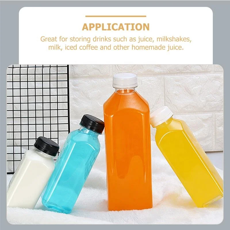 8 oz 16 oz 330 ml drink bpa free transparent juice plastic empty pet square juicer containers beverage bottle for beverage juice
