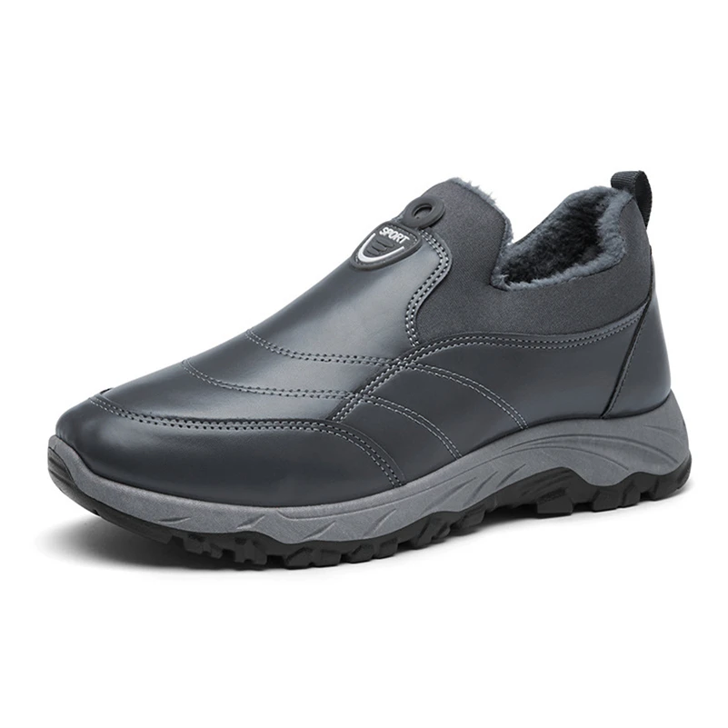 Winter men cotton shoes PU upper waterproof comfortable casual walking shoes boots elderly dad warm sport shoes