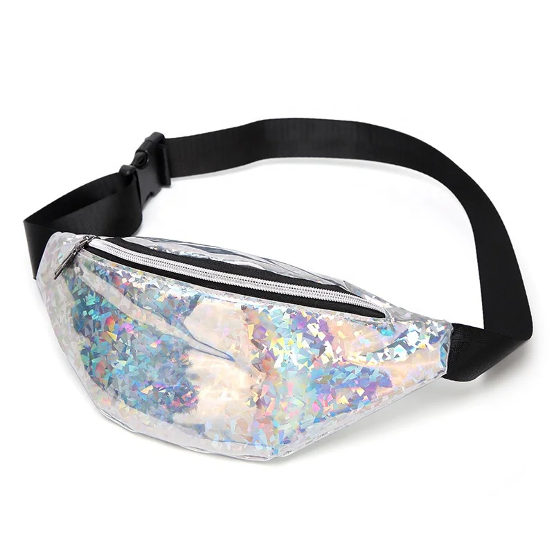 2020 New Cheap Korean Fashion Casual Trend All-Match Ladies Laser Pu Leather Fanny Pack Waist Bag
