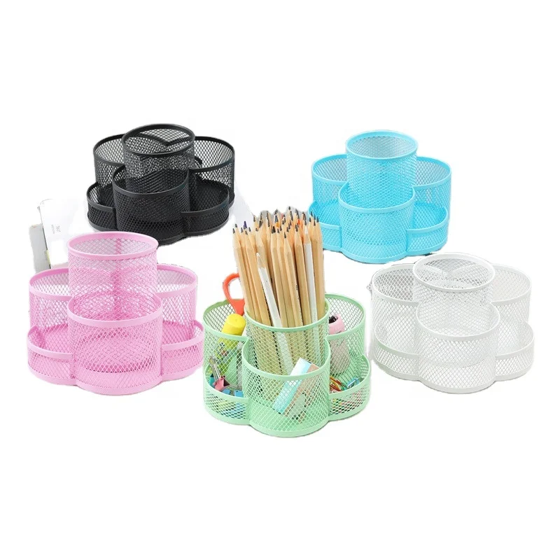 office stationery desktop mesh 360 rotatable pen holder  pen holder brush pot  pen container