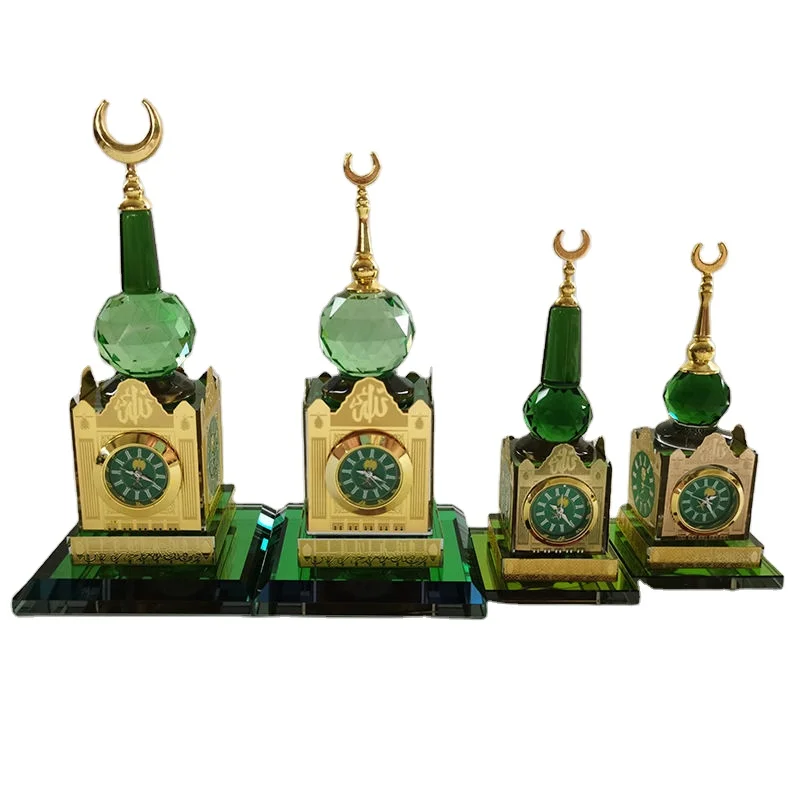 Saudi Arabia Crystal Home Decoration Mecca Ramadan Moon Decor Islamic Muslim Bell Clock Tower