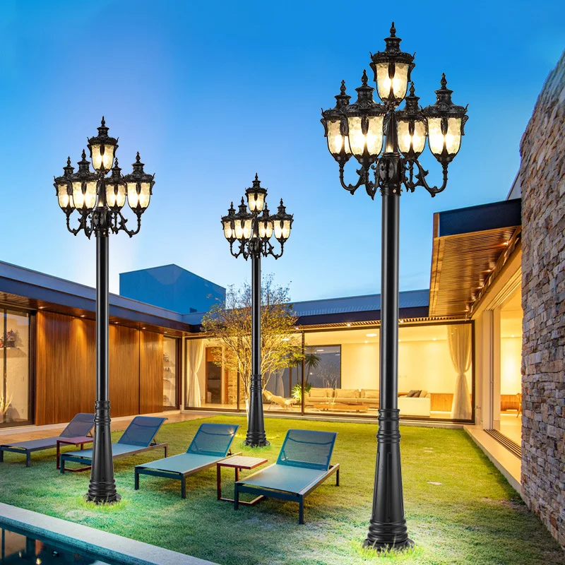 European lawn light 220V garden light community villa lamparas solares outdoor waterproof street lamp retro garden lamp E27