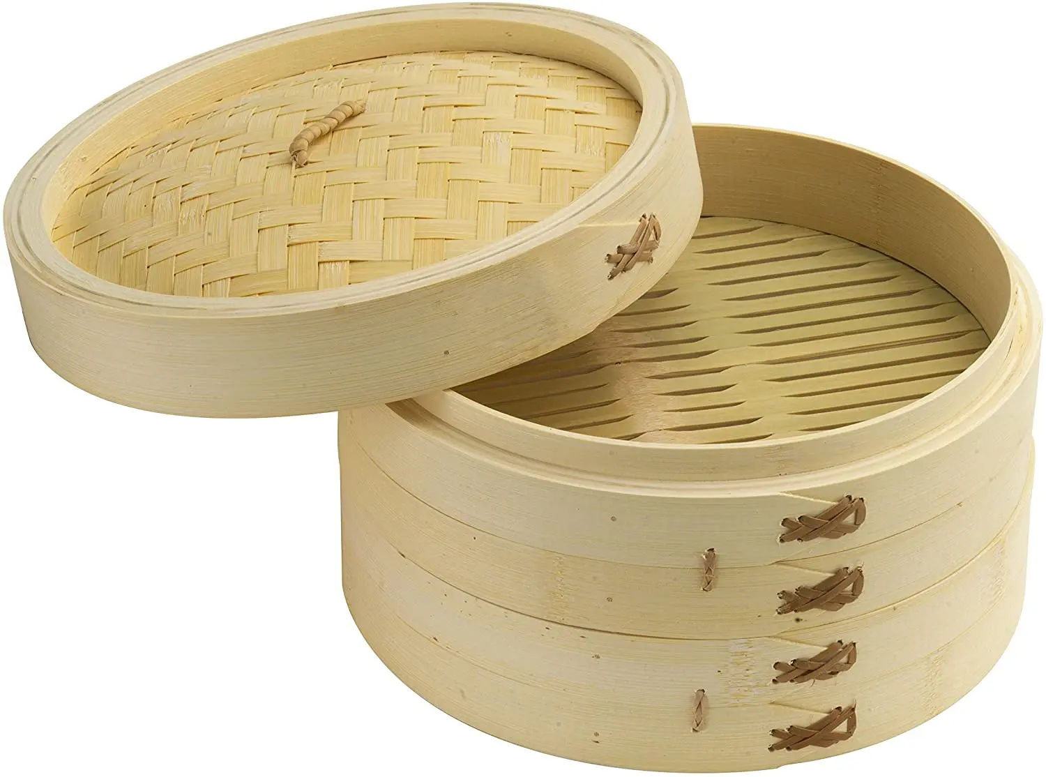 New Arrival Household 10 Inch Natural Bamboo Steamer Basket Multilayer Bamboo Steamer