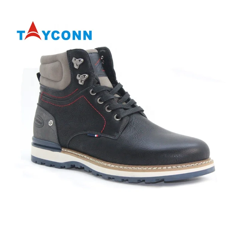 
Classic Design Man Round Head Large Size Martin Boot Lace-up Pu Leather Casual Ankle Boots for Men 
