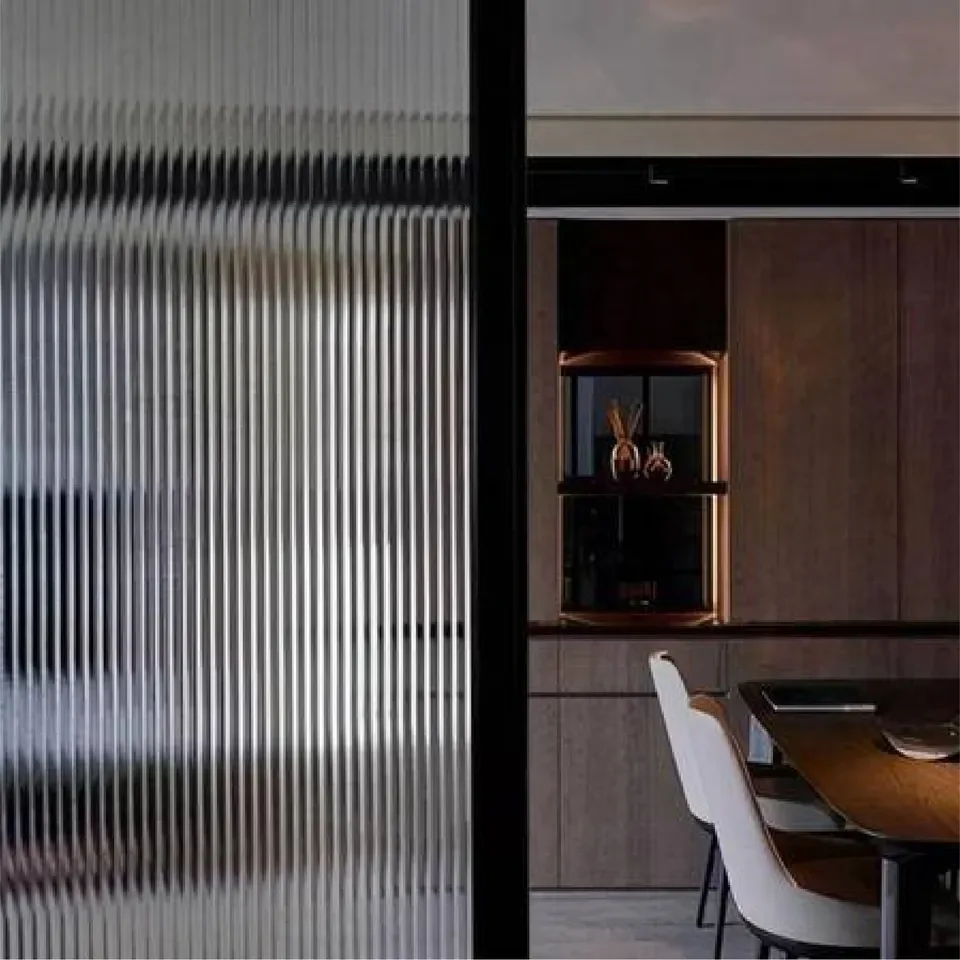 7mm 13mm 15mm 25mm strip reeded glass film for glass window or door widely use glass looking film