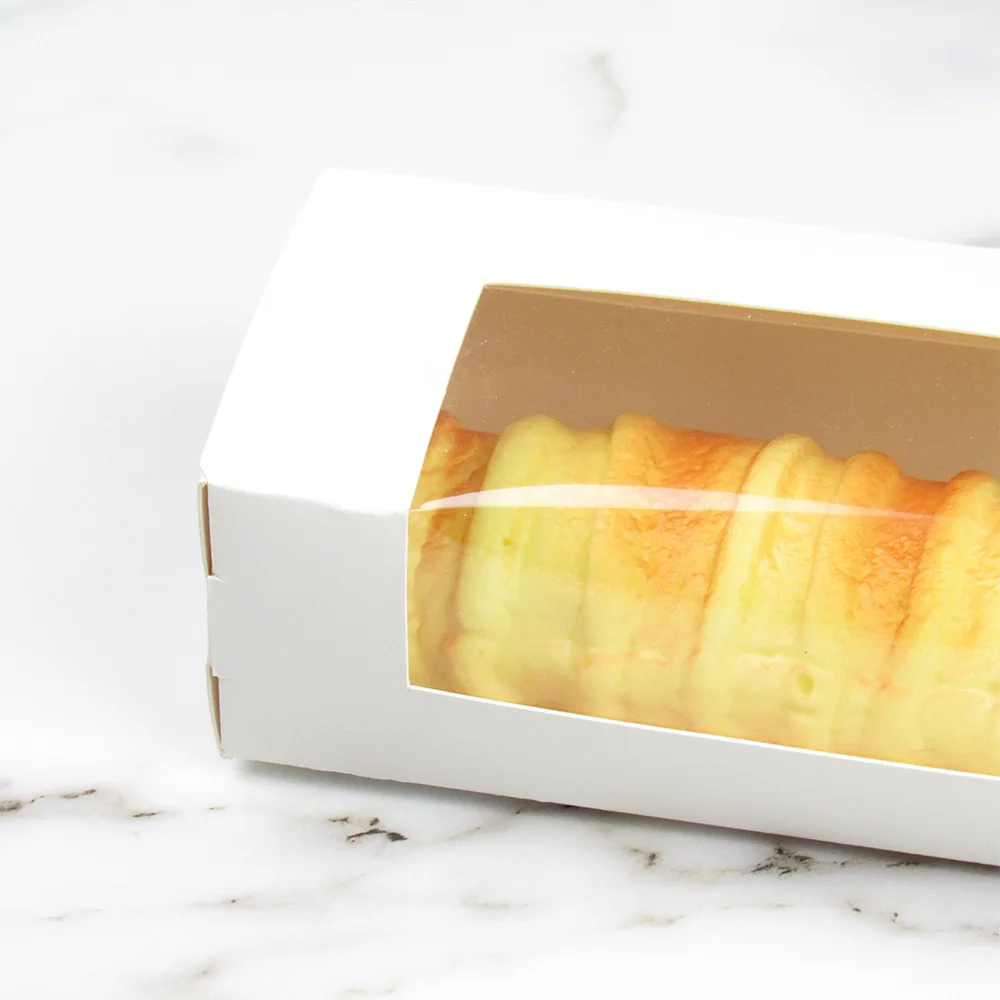 Custom Logo Food-Grade Kraft Paper Folding Takeaway Box PVC Window Macaroon Cake Packaging Foil Cookie Food Packaging