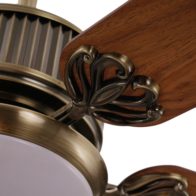 Best Quality Vintage Style Wooden Ceiling Fan With Lights For Living Room Bronze Ceiling Fan
