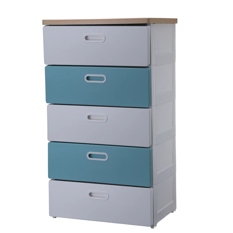 2022 new design durable baby plastic drawer cabinet mixed color