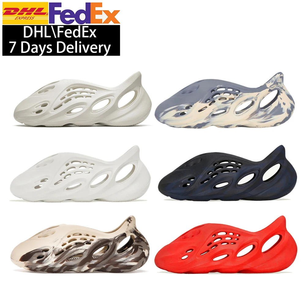 Mineral blue foam runner bone yeezy slides with Box and logo Drop Ship Sport MXT Moon grey foam sandal Sand beige foam runner