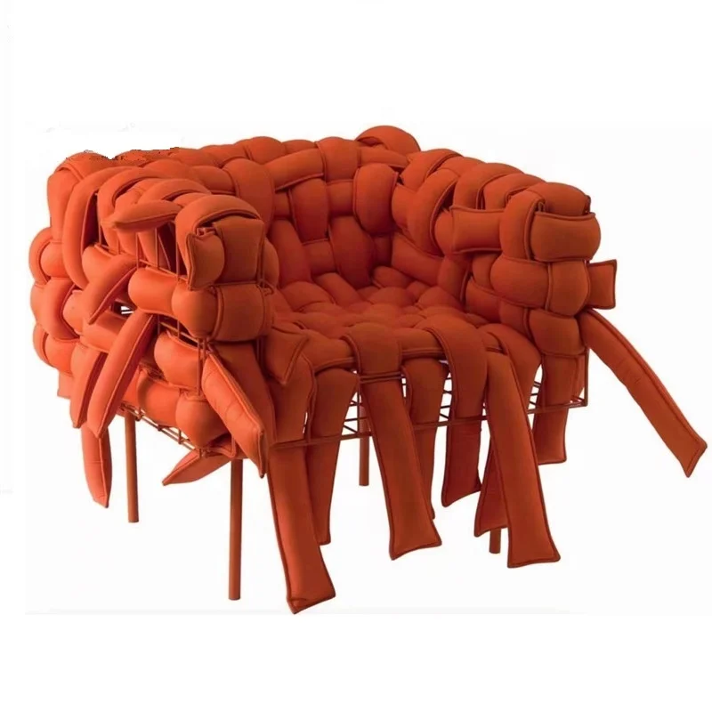 Modern simple special-shaped fabric woven single lounge chair designer villa furniture sofa chair