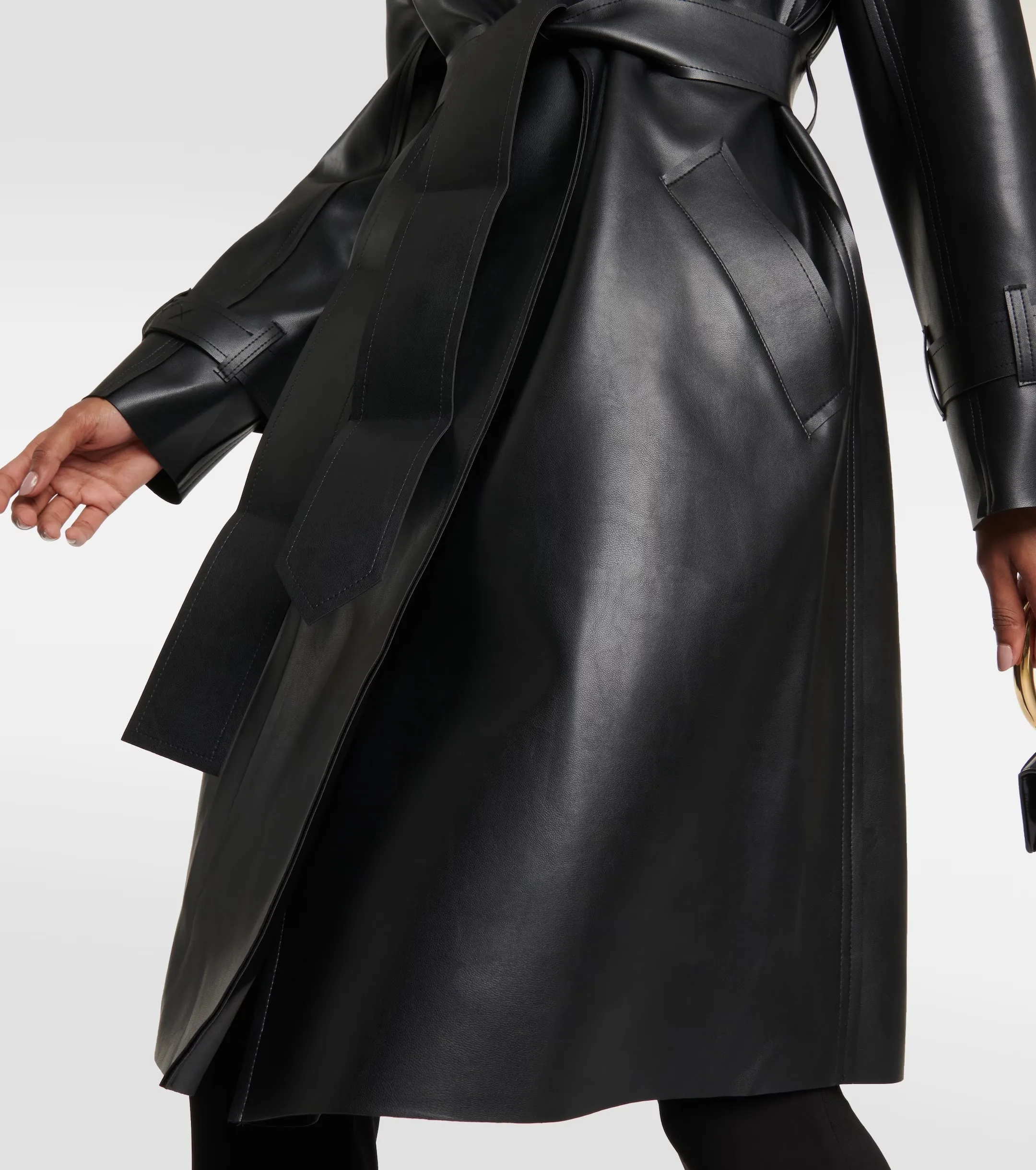 2024 Windproof Natural Sheepskin Leather Trench Coat Slim Style Belt Autumn Genuine Long Leather Coat Woman