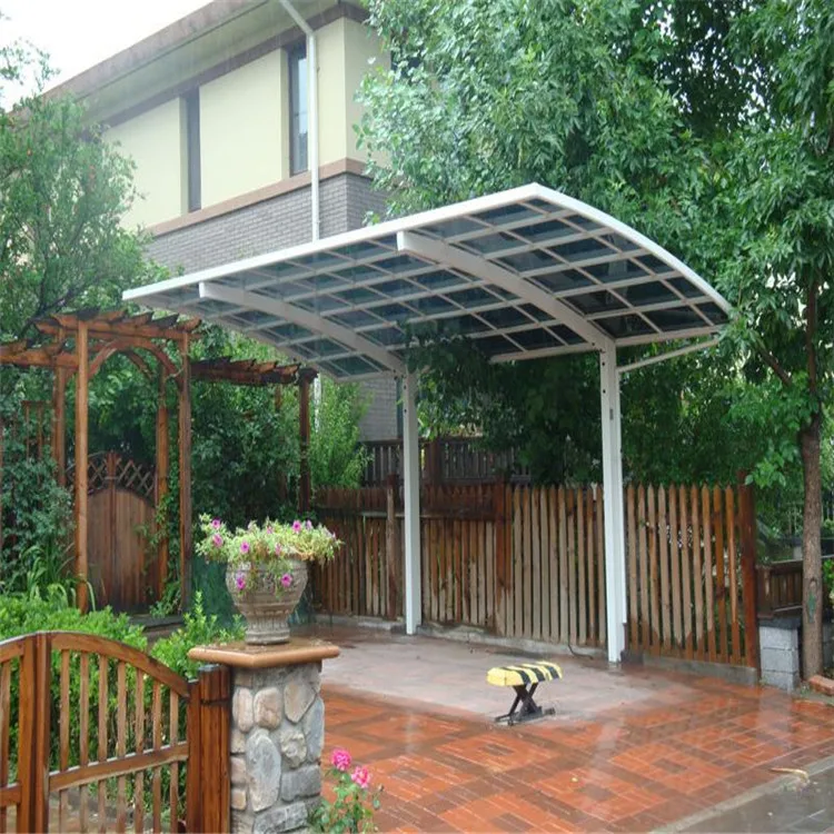 Outdoor car parking canopy metal frame polycarbonate carport